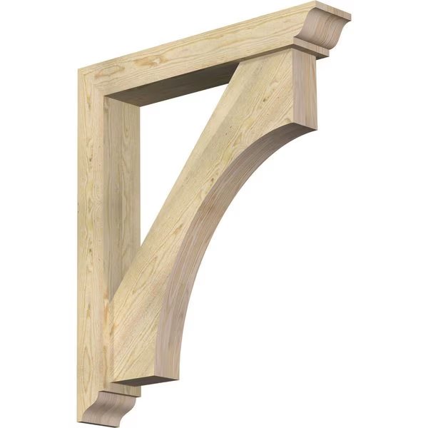 Westlake Traditional Rough Sawn Bracket w/ Offset Brace, Douglas Fir, 6